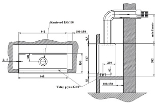 Отвод 45° коаксиального дымохода для газового КАРМА STYLE D100/150
